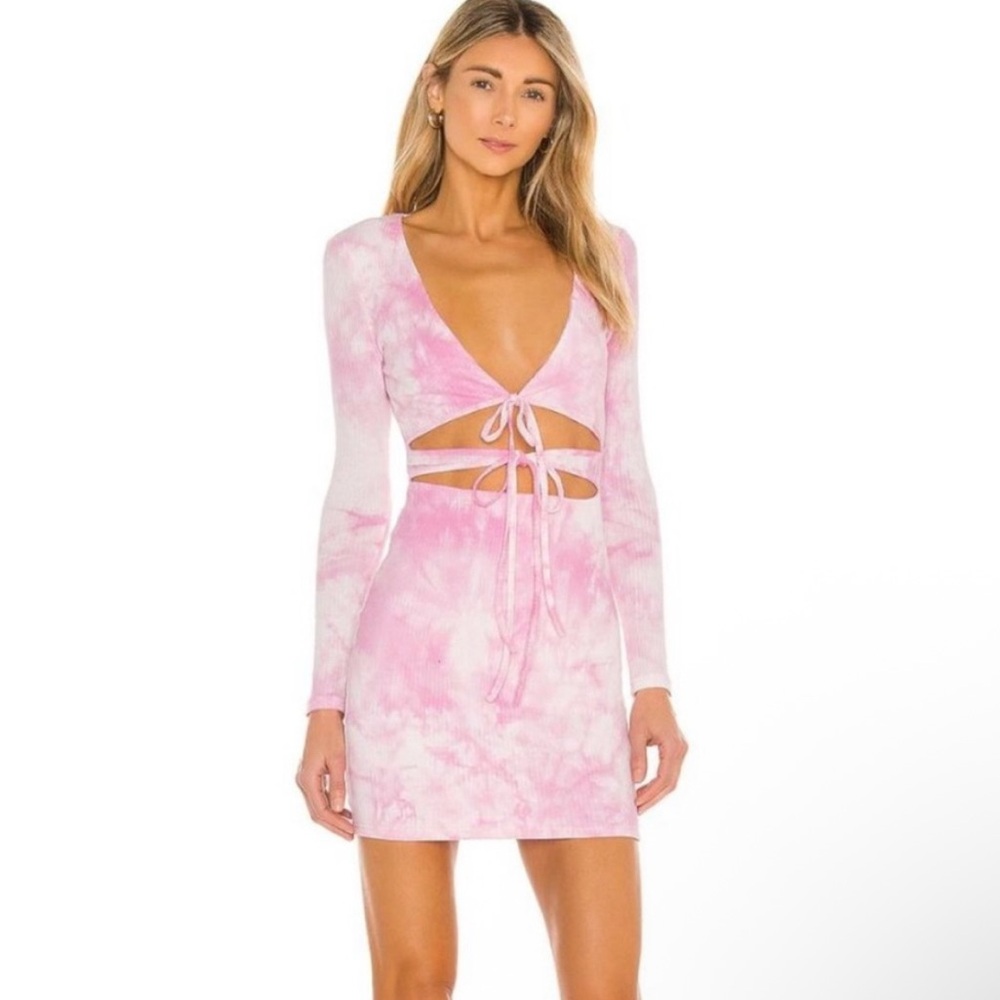 Superdown Pink Tie-Dye Dress